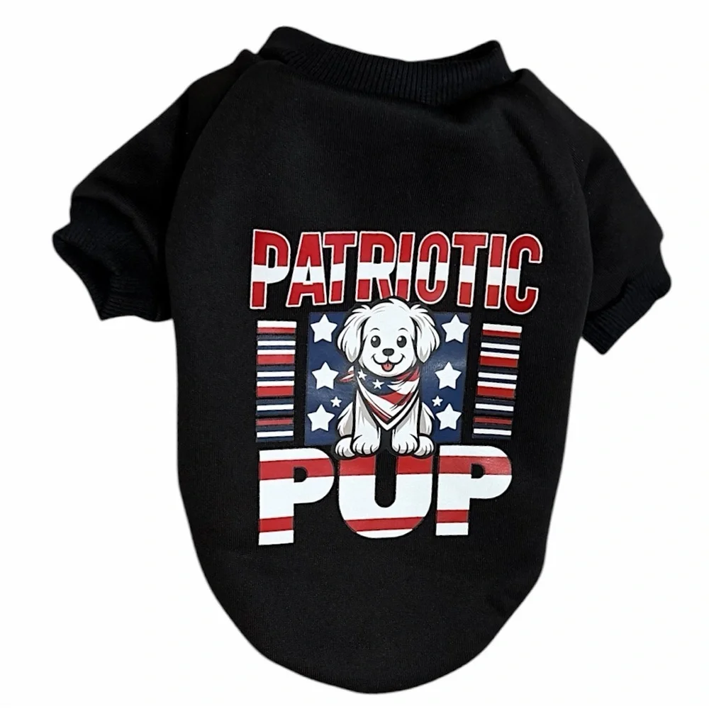 New Patriotic Pup XS Dog T-Shirt Tee - Cute Stars & Stripes Design